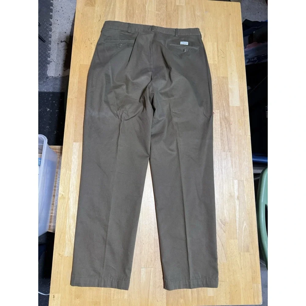 Vintage Polo Ralph Lauren Chino Pants Mens 35x32 Brown Pleated 100% Cotton
